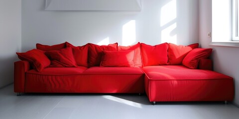 Problematic Too Big Red Sofa in Small Living Room - Interior Design and Furniture Space Challenge