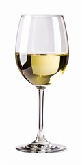 Refreshing White Chardonnay Wine in Isolated Glass on Grey Background. Perfect Drink to Pair with Your Food
