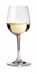 Single Chardonnay Wine Glass Isolated on White Background - Perfect for Wine Enthusiasts and Gourmet Dining Scenes