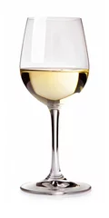 Deurstickers Single Chardonnay Wine Glass Isolated on White Background - Perfect for Wine Enthusiasts and Gourmet Dining Scenes © Web