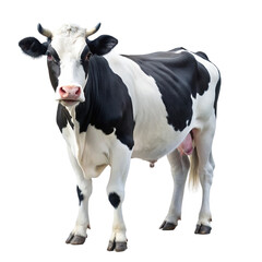 A cow looking at the camera on transparent background