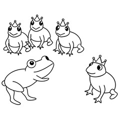 Frog Line Art Vector