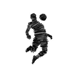 simple transparent sketch of a football player PNG