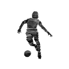 Simple abstract black strokes of football PNG