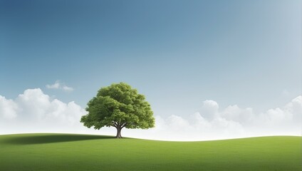 Fototapeta premium tree on green field