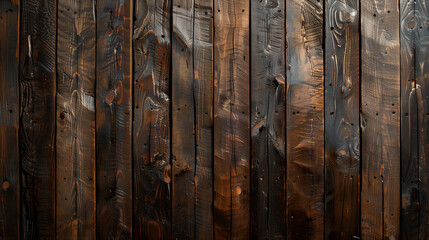 Antique Timber Charm: Dark Stained Wooden Planks with Rich Textures for Vintage Background and Rustic Design