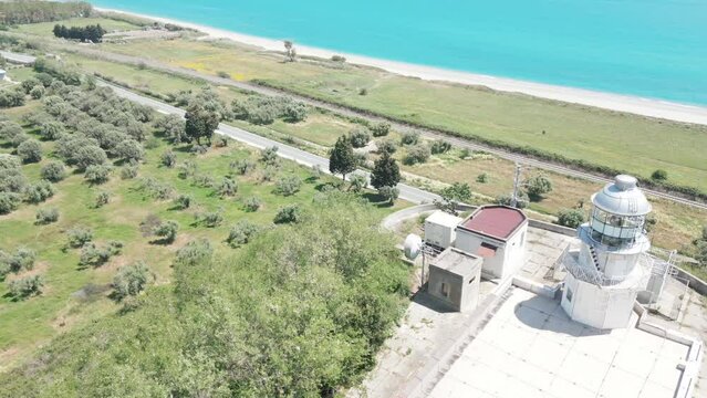 Aerial video Faro di Punta Stilo Monasterace Italy