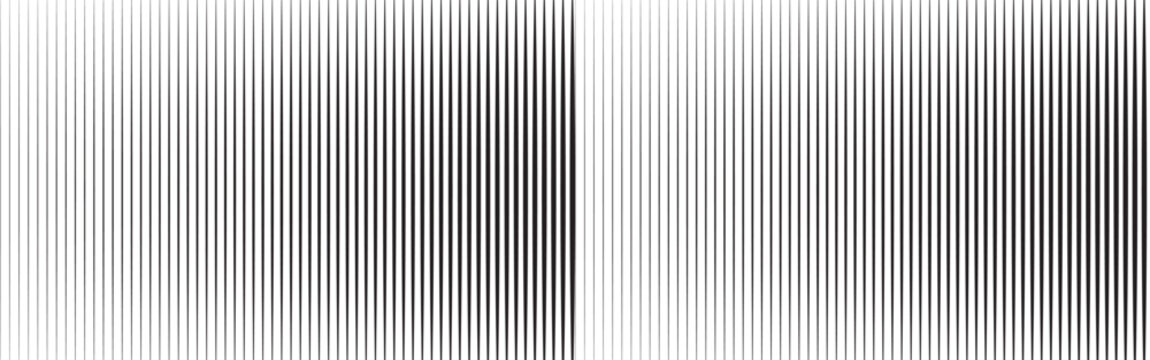 Halftone random horizontal straight parallel lines, stripes pattern and background. Lines vector illustrations. Streaks, strips, hatching and pinstripes element. Liny, lined, striped vector