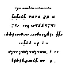Cryptic unreadable isolated pixel Text. Futuristic alien alphabet. Abstract illegible symbols of fictional language. Incomprehensible letters.