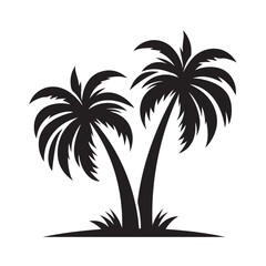 Fototapeta na wymiar Palm Trees, Coconut tree, Vector, silhouette, logo