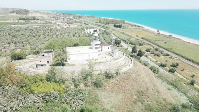 Aerial video Faro di Punta Stilo Monasterace Italy