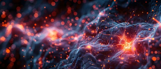 Synaptic Symphony: A Visualization of Brain Connectivity. Concept Brain Connectivity, Neural Networks, Synaptic Activity, Cognitive Mapping, Brain Visualization - obrazy, fototapety, plakaty