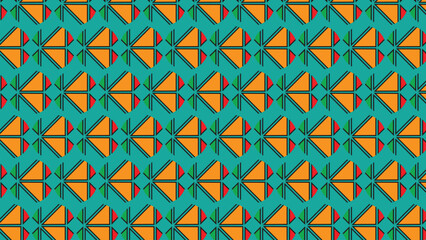 Abstract geometric flower pattern design