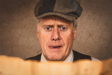 Mann liest die Zeitung