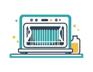 Dishwasher. Icon for design. Easily editable