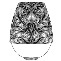 Bucket Helmet illustration With Engraving Styles in Black and White