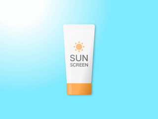 日光と立体的日焼け止めクリームアイコンA：白