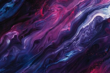 Swirling abstract of purples, blues, and pinks - A harmonious blend of purples, blues, and pinks creates a dynamic and poetic abstract image - obrazy, fototapety, plakaty