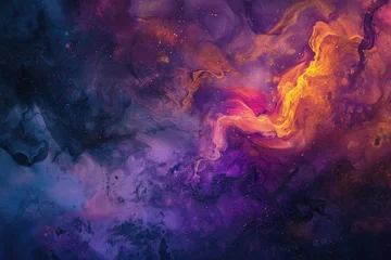 Foto op Canvas Cosmic purple and pink abstract art background - A vivid purple and pink abstract that feels cosmic and mysterious, with a myriad of textures © Mickey