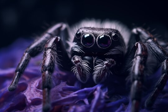 Close up photo of a spider Created with Generative AI technology.