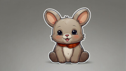 Sticker of a hare on a white background. Sticker.