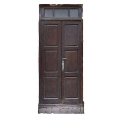 Vintage Weathered Wooden Door in Disrepair
