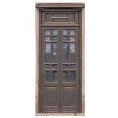 Vintage Weathered Wooden Door in Disrepair
