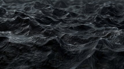 Macro Shot of Black Textured Fabric Simulating a Rough Landscape