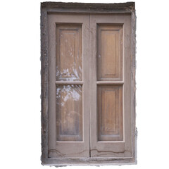 Vintage Weathered Wooden Door in Disrepair
