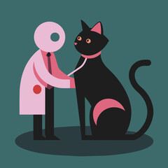 Doctor Cat Vector Illustration