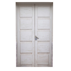 Vintage Weathered Wooden Door in Disrepair
