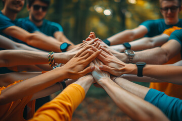 Group of People Holding Hands in Unity