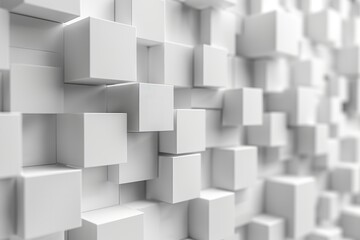 Fototapeta premium 3D square white technology communication abstract. Generative Ai