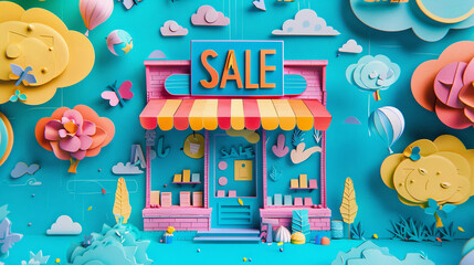 3d colorful discount sale banner