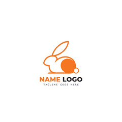 Bunny logo with carrot icon Easter hare pictogram. Cute bunny ears headband for Easter