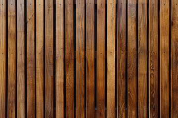 Vertical Brown Slats Background, Close-Up Shot