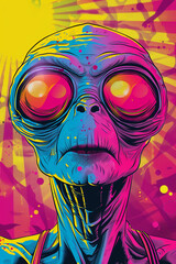 funny alien. pop art style
