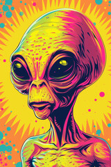 funny alien. pop art style