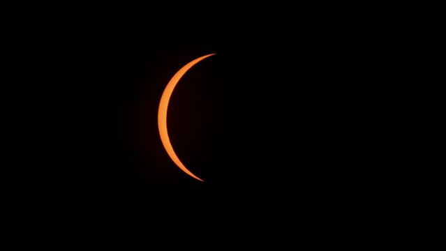 Full solar eclipse on April 8th. 2024. This event took place in America and Canada, Halifax. Solar eclipse. The sun behind the moon. An amazing scientific phenomenon of nature.
