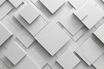 Obraz premium Contemporary white and light grey square overlapped patch. Generative Ai