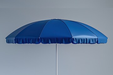 Beach umbrella against neutral backdrop. Generative AI