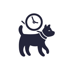 dog walk time icon on white