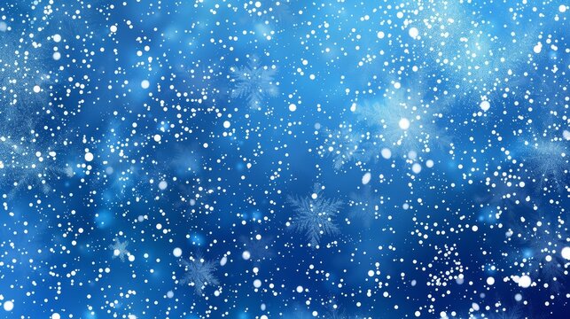Winter background. Snowflakes falling on dark blue. Modern illustration.