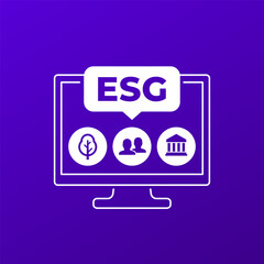 ESG, Environmental, social governance icon, vector