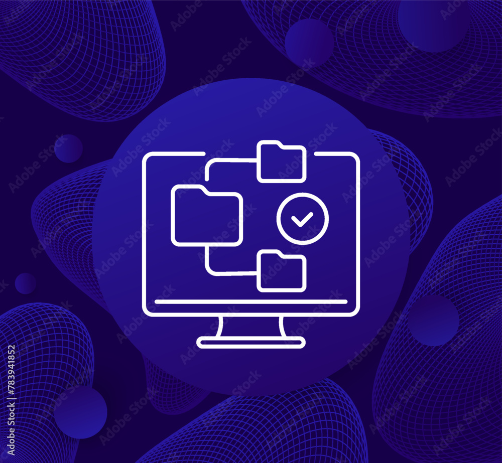 Poster version control, computer software line icon