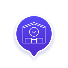 warehouse, storage line icon, vector