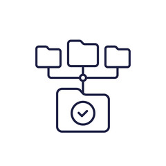 Version control line icon with folders