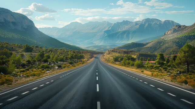 photorealistic highway on town background Generated with Ai tools