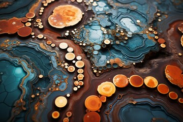 Closeup abstract texture mineral copper background
