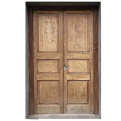 Vintage Weathered Wooden Door in Disrepair
